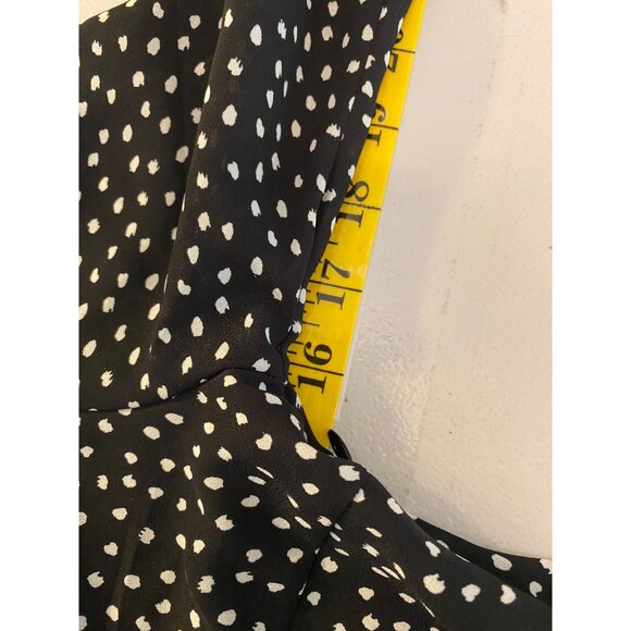 Abercrombie & Fitch Dress Black & White Polka Dot Long Sleeves Side Waist Tie XS - Picture 7 of 11